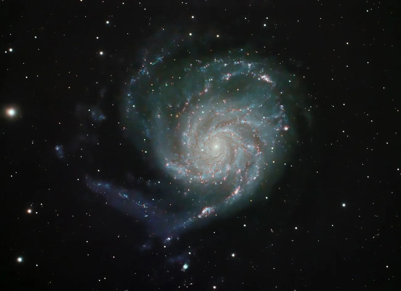 Galaxy spirals captured via telescope