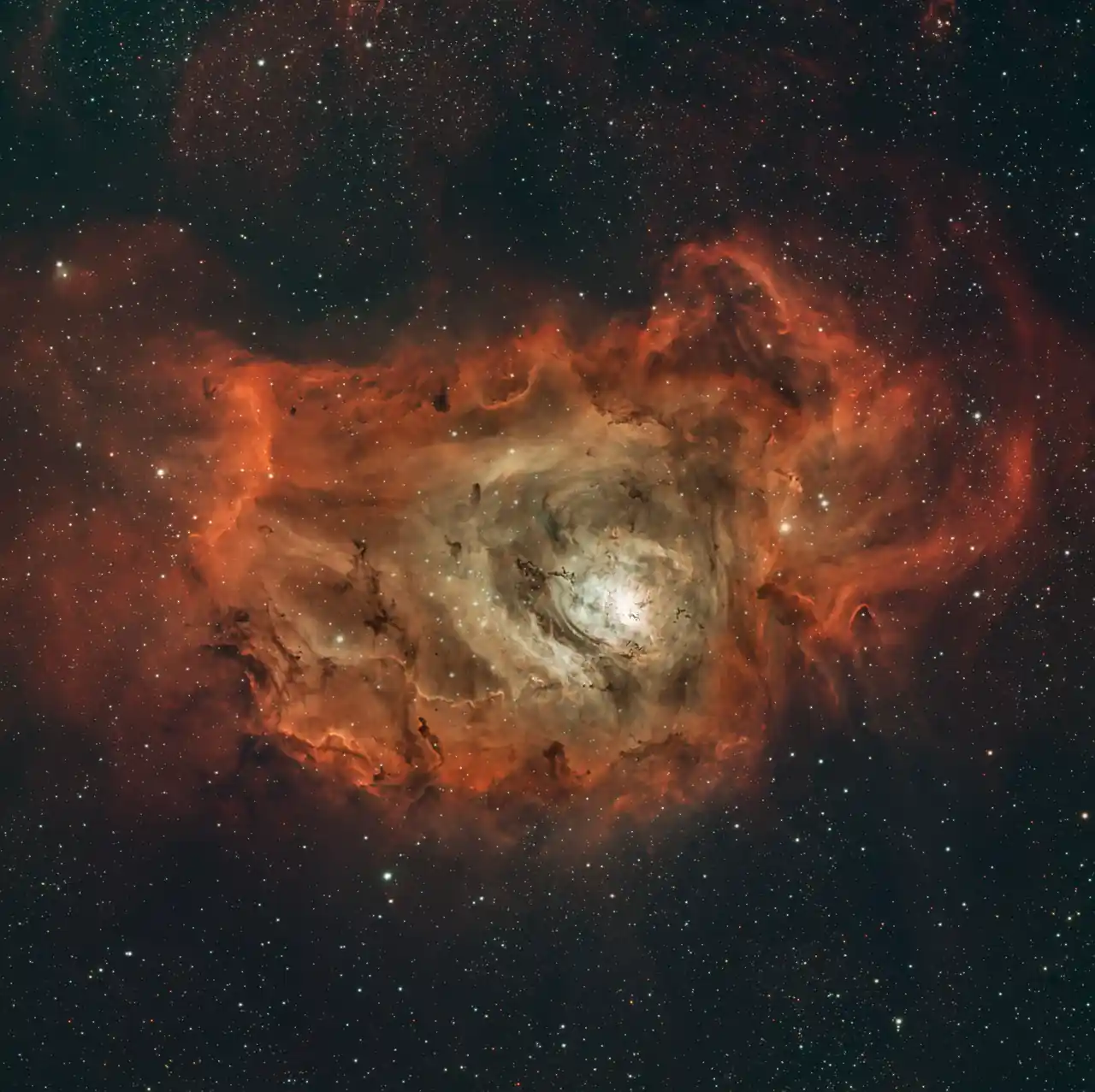 Lagoon Nebula gas clouds