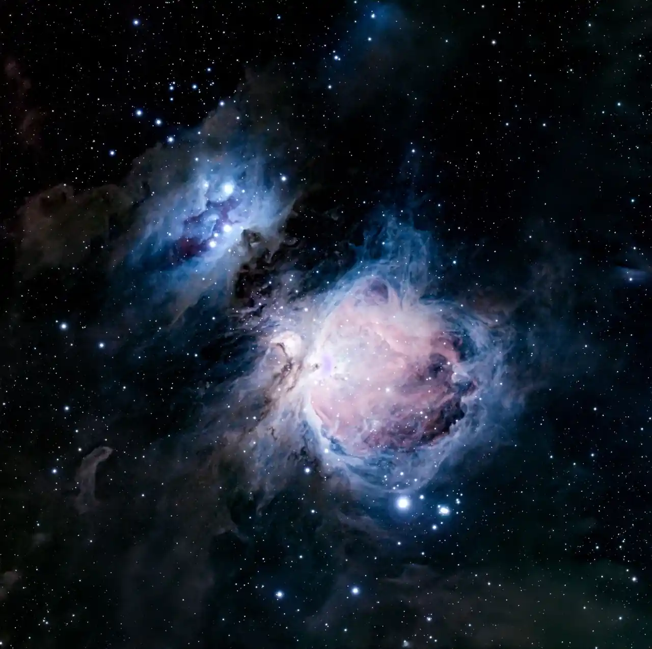 Astrophotography setup and resulting nebula